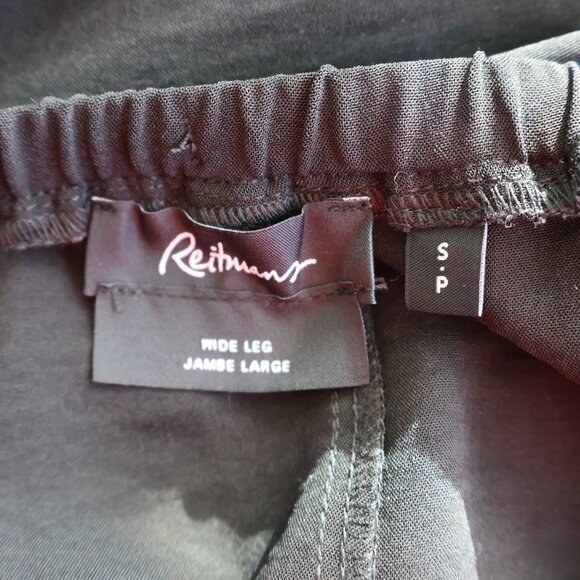 Elastic Waist - Wide Leg Black Pants - Size Small  - Side Pockets - Reitmans - Picture 3 of 13